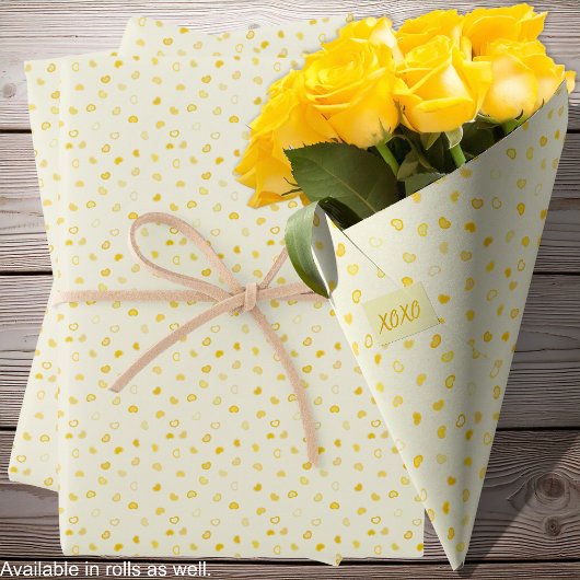Hearts-Yellow Wedding-Moederdag-Valentijn Inpakpapier Vel