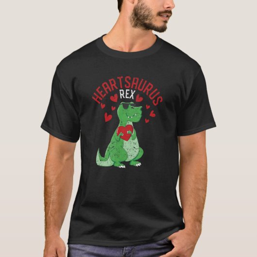 Heartsaurus Rex Dab Dance Heart Dino Valentines Da T-shirt (Voorkant)