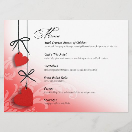 Heartstrings Het menu rood (Voorkant)
