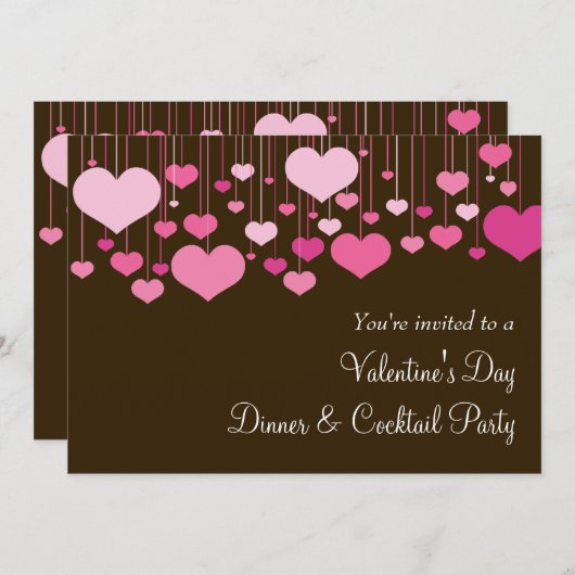 Heartstrings Valentine Party Invitation (Devant / Derrière)