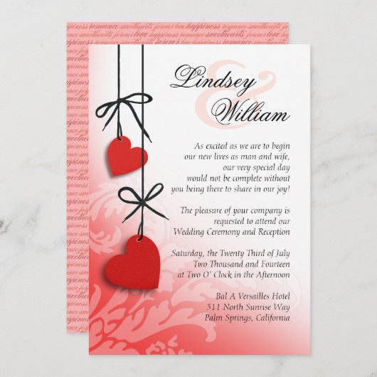 Heartstrings Weddenrood Kaart (Voorkant / Achterkant)