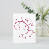 HEARTSWIRL PINK HEARTS VINE VRIJ GRAFISCHE LOT FRU BRIEFKAART (Staand voorkant)