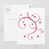 HEARTSWIRL PINK HEARTS VINE VRIJ GRAFISCHE LOT FRU BRIEFKAART (Voorkant / Achterkant)