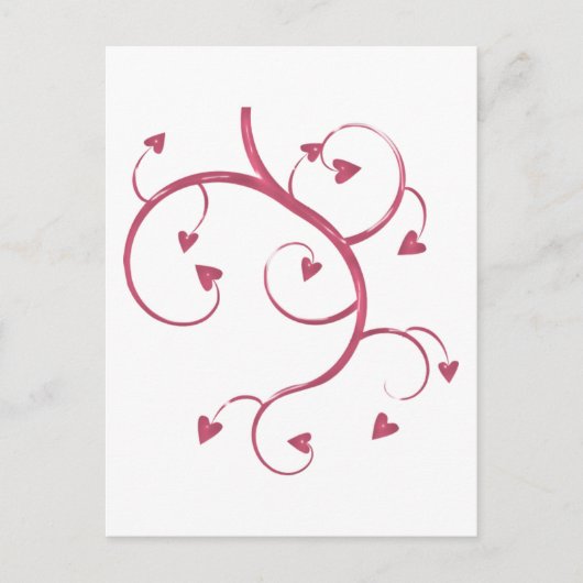 HEARTSWIRL PINK HEARTS VINE VRIJ GRAFISCHE LOT FRU BRIEFKAART (Voorkant)