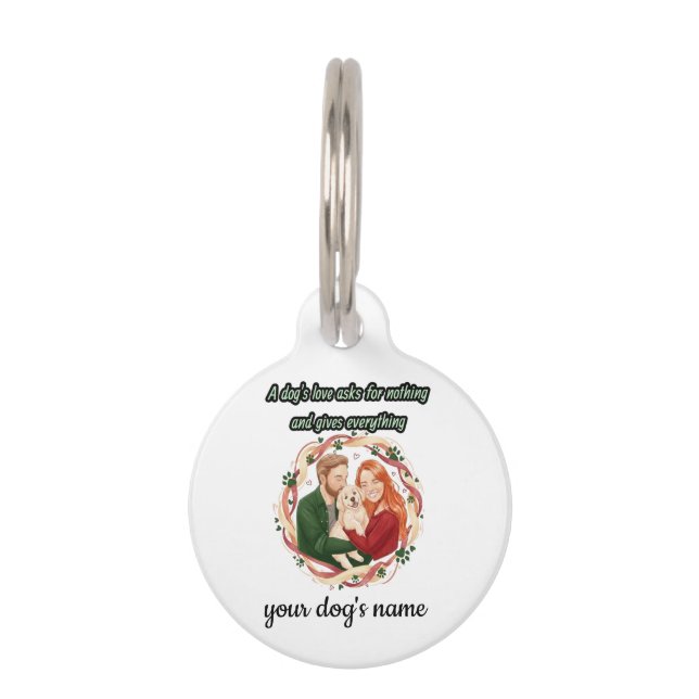 Heartwarming dog quote personalized  huisdierpenning (Voorkant)