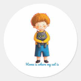 Heartwarming Feline Ronde Sticker