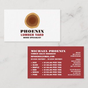 Heartwood Logo, hout/hout/houtwerf Visitekaartje