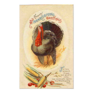 Hearty Thanksgiving Greetings Foto afdrukken Afdruk