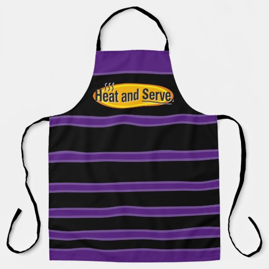 Heat and Serve Black Text Stripes Gfx Schort (Voorkant)