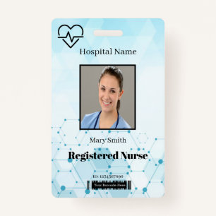 Heat Beat Molecule Medical Verticale Foto ID Badge