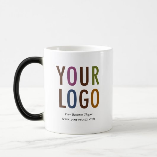 Heat Changing Magic Mok Custom Business Logo Zwart (Links)