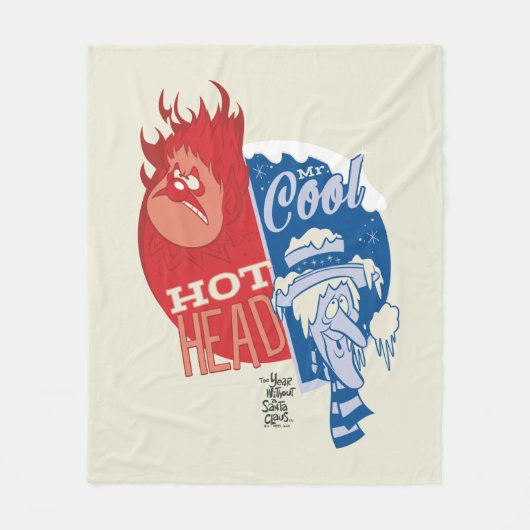 Heat Miser Hot Head & Snow Miser Mr. Cool Fleece Deken (Voorkant)