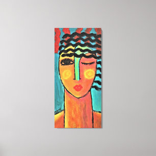 Heat Wave Abstract Portret van een Vrouw Canvas Afdruk