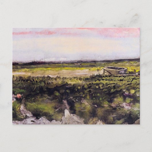 Heath with a Wheelbarrow by Vincent van Gogh Briefkaart (Voorkant)