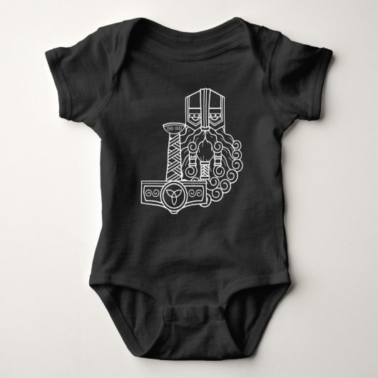 Heathen Norse Pagan Asatru Viking Thor Black Romper (Voorkant)