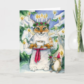 Heather als Santa Lucia kerstkaart Feestdagen Kaart