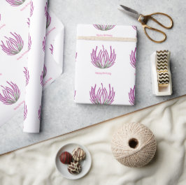 Heather bloemen cadeaupapier
