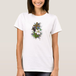 Heather Cirkel Bovenkant met blauw aanjager Kruis T-shirt