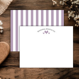 Heather Elegant Classic Hearts Striped Note Card Notitiekaartje