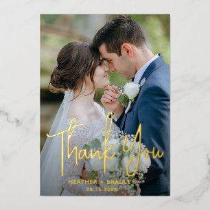 Heather Elegant minimale moderne bruiloft Folie Uitnodiging