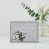 Heather en Lace Opslaan van de datum Briefkaart (Staand voorkant)