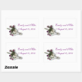 Heather et dentelle mariage favorisent autocollant (Feuille)