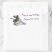 Heather et dentelle mariage favorisent autocollant (Sac)