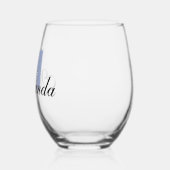 Heather Initiaal en zwarte naam | Modern Wijnglas Zonder Voet (Links)