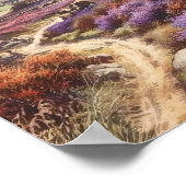 Heather Moorland veld in een valleilandschap Poster (Hoek)