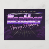 Heather Name Prénom lila Carte Anniversaire (Devant)