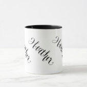 Heather name zwarte en witte mok (Midden)