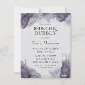 Heather Paars Gold Brunch & Bubble Invites Kaart (Voorkant)