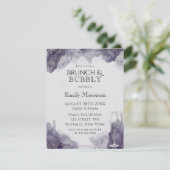 Heather Paars Gold Brunch & Bubble Invites Kaart (Staand voorkant)