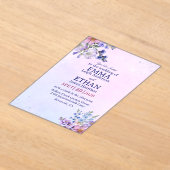 heather periwinkle plum lavender blue Wedding  Acryl Uitnodigingen (Laagn)