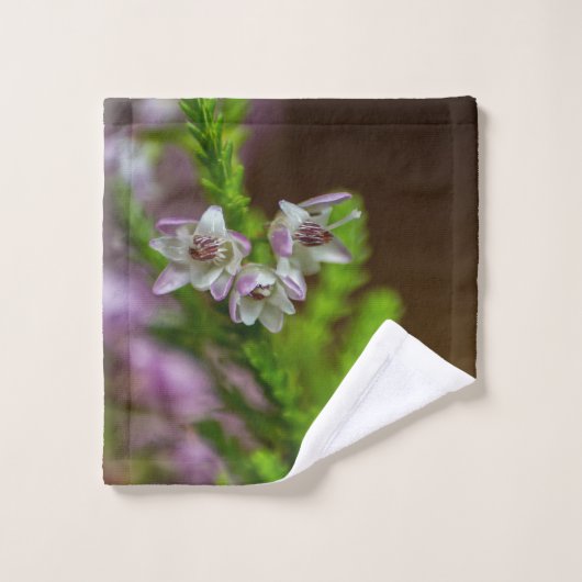 Heather Spring flower evergreen bloom paars wit Bad Handdoek (Wasdoekje)