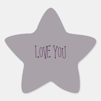 Heather Star Love You Stickers