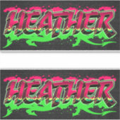 Heather Vorname Name Graffiti Aufkleber Sticker (Voorkant)