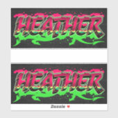 Heather Vorname Name Graffiti Aufkleber Sticker (Vel)