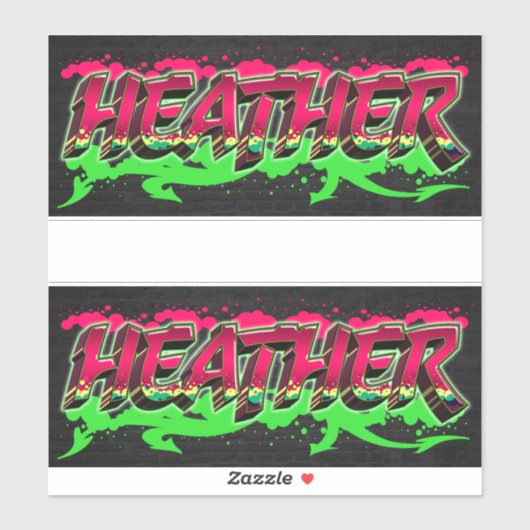 Heather Vorname Name Graffiti Aufkleber Sticker (Vel)