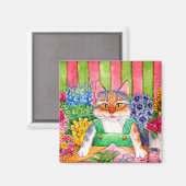 Heather's Flower Shop kitten schattige magneet (Voorkant / Achterkant)