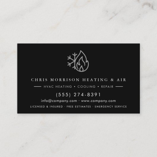 Heating & Cooling Repair Technician QR Code Visitekaartje (Voorkant)