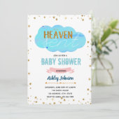 Heaven a envoyé une invitation baby shower (Debout devant)