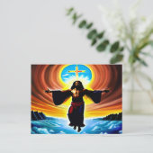 Heaven and Earth Black Christelijk Art Briefkaart (Staand voorkant)