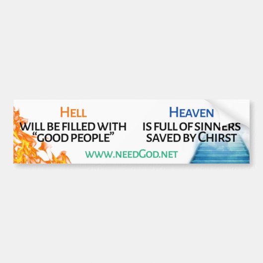 Heaven and Hell Car Decal 2 Bumpersticker (Voorkant)