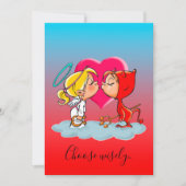 Heaven and Hell Halloween Party Invitation Kaart (Voorkant)