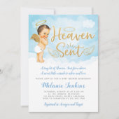 Heaven envoyé Angel Boy Baby shower Invitation (Devant)