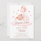 Heaven envoyé Baby shower Ours Invitation (Devant)