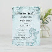 Heaven envoyé Ours Angel Baby shower Invitation (Debout devant)