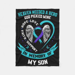 Heaven had een Hero nodig die mijn zoon zelfmoord  Fleece Deken