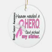 Heaven had een hero zuster borstkanker nodig keramisch ornament (Links)